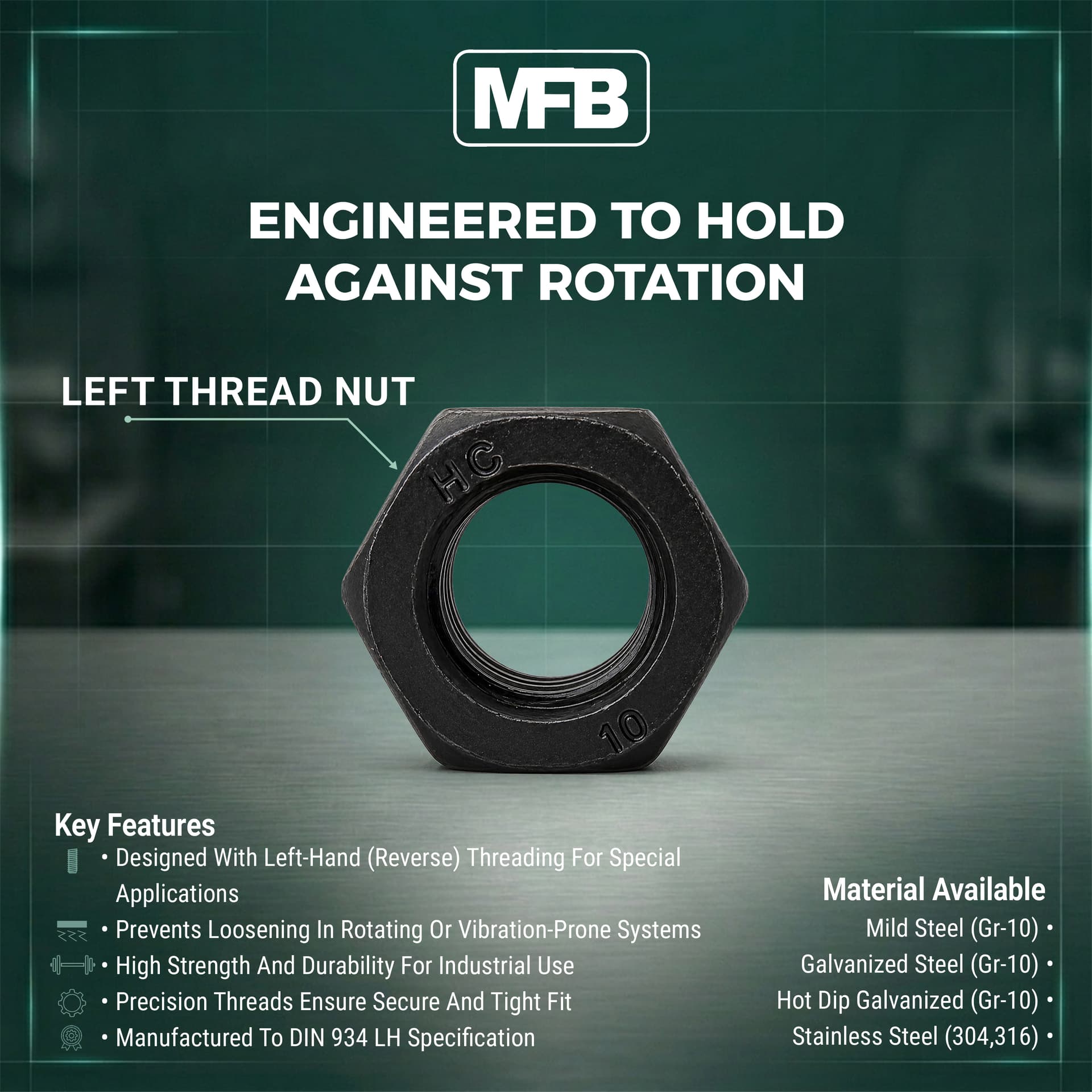 LEFT THREAD NUT