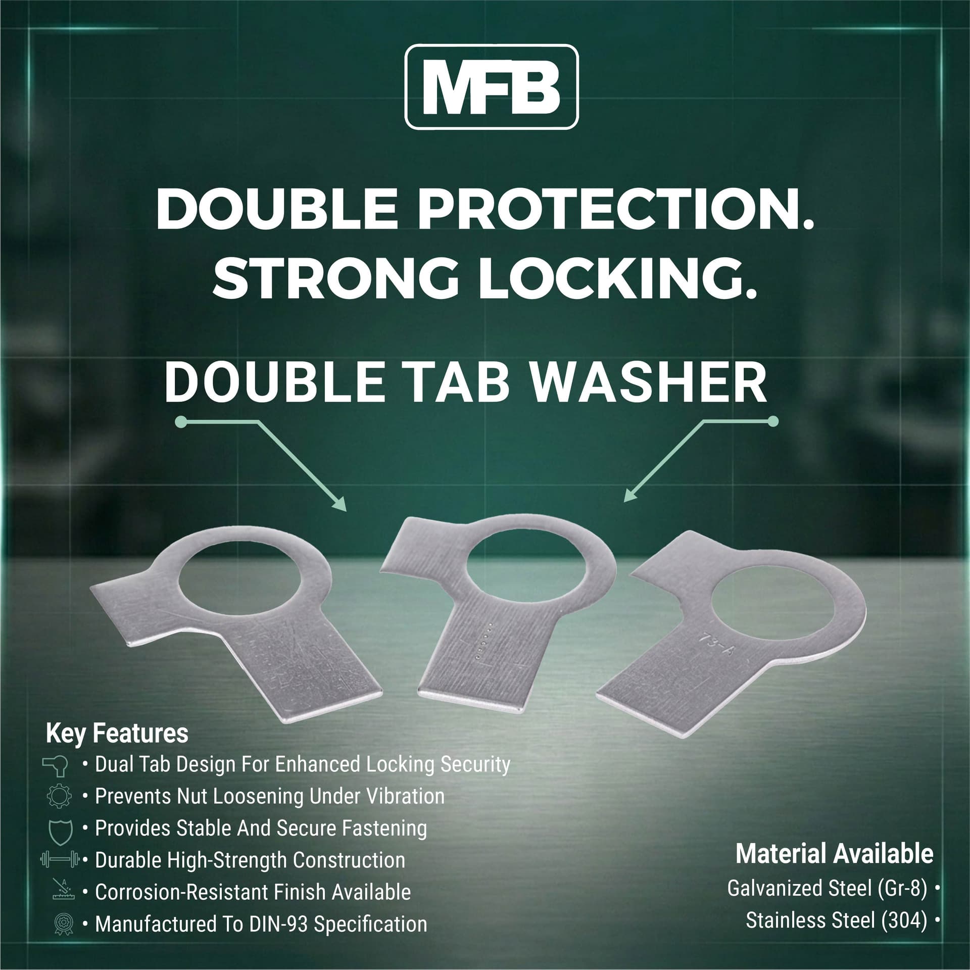 DOUBLE TAB WASHER