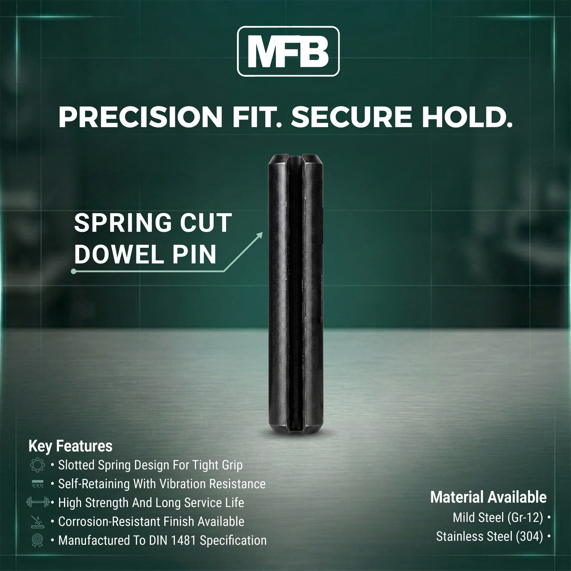 SPRING CUT DOWEL PIN